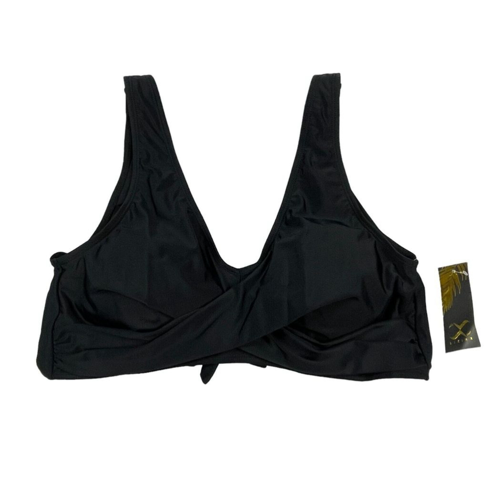 BIKINX Bikini Top Women XL Black Comfortable Fit Back Tie Swimwear